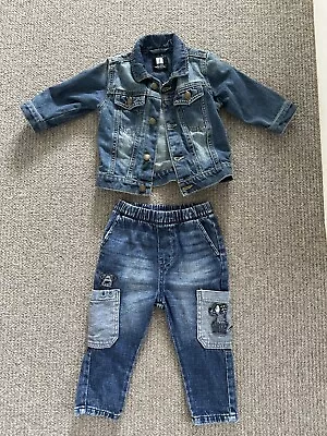 Buy NEXT Outfit Top Denim Jacket And Jeans Age 9-12 Months • 5£