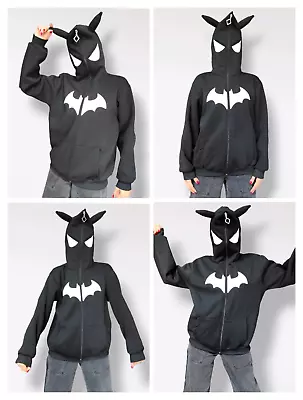 Buy Unisex Batman Ear Detailed Zippered Hoodie. Size L • 25£