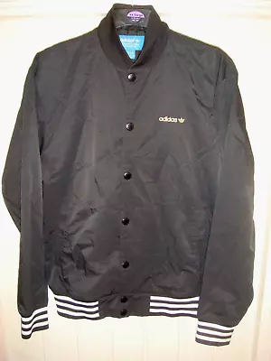 Buy Adidas Originals Baseball Style Nylon Bomber Jacket - Black - Medium -s65 • 12.99£