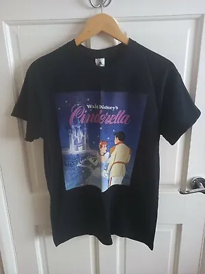 Buy Disney Store Black Cinderella Graphic Print Cotton T Shirt Top Size M (E) • 11£