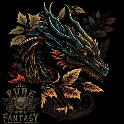 Buy A Dragon In Nature Fantasy Mens Cotton T-Shirt Tee Top • 10.75£