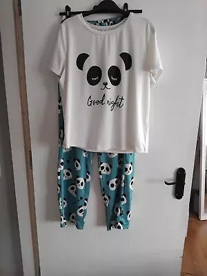 Buy Hardly Worn Panda Pyjamas L 14 • 4.50£