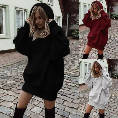 Buy Oversized Womens Sweatshirt Hooded Hoodies Long Sleeve Ladies Blouse Loose Tops • 12.77£