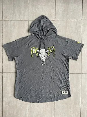 Buy Under Armour Men’s Project The Rock Skull Hooded Shirt Size Large Workout Top • 31.62£