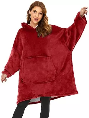 Buy Ladies&Womens Hoodie Blanket Soft Oversized Ultra Giant Sherpa Fleece Sweatshirt • 9.99£