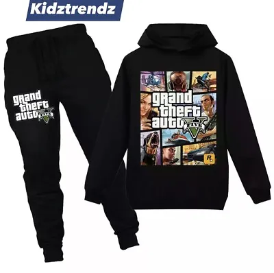 Buy Kids Boys Girls Grand Theft Auto Gaming Tracksuit Hoodie Pullover Trending NEW • 20.99£