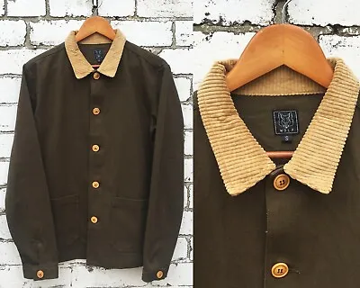 Buy 60s Style French Olive Green Cotton Twill Corduroy Chore Work Jacket All Sizes  • 59.95£
