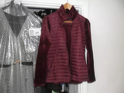 Buy 32 Degrees Heat Ladies' Mixed Media Plush Jacket In Burgundy Size M • 4.49£