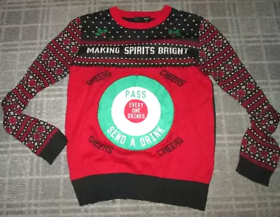 Buy MAD ENGINE-MEN'S SIZE 42-44  CHRISTMAS Jumper SWEATER PULLOVER TOP SEND A DRINK • 4.99£