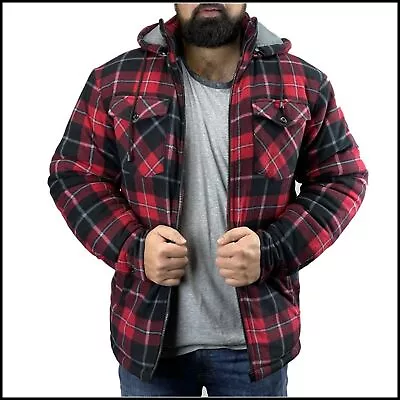 Buy Mens Game Richmond Sherpa FurLined LumberJack Shirt Fleece Hooded Work Jacket UK • 29.99£