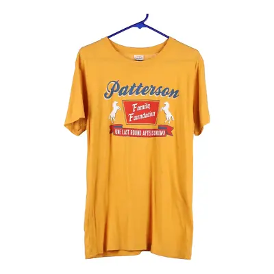 Buy Patterson Charlie Hustle Graphic T-Shirt - Medium Yellow Cotton • 20.70£