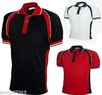 Buy Men's Premium Raglan Polo Shirt Size XS To 3XL Polyester  Sports Gym T-Shirt NEW • 10.95£
