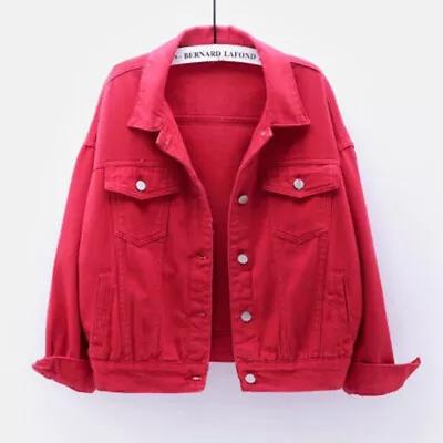Buy Women Lady Stretch Denim Jacket Soft Cotton Loose Plus Size Stonewash Coat • 29.15£