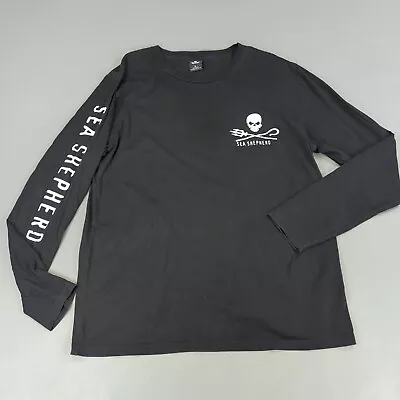 Buy Sea Shepherd Long Sleeve Shirt Mens Extra Large Black Skull Double Sided Print  • 12.64£