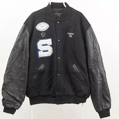 Buy Vintage Letterman Varsity Jacket Baseball College Springbord Football Leather • 45£