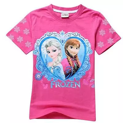 Buy Frozen Anna Elsa Girls Children Kids T- Shirt Shirt Short Sleeve  Summer • 6.99£
