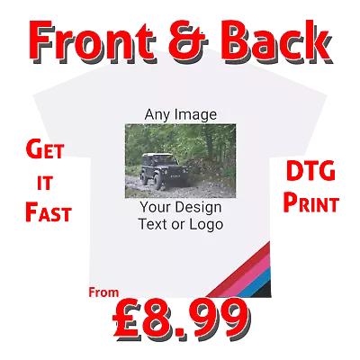 Buy Personalised T Shirt Your Image Text Here Custom Photo Printed Stag Do Hen Party • 8.99£