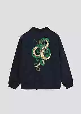 Buy Graniff X Dragon Ball Shenron Coach Jacket Embroidery Allover Pattern Black • 205.06£