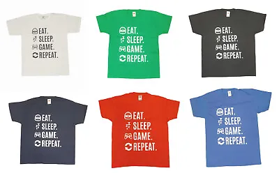 Buy Kids Gamer T-Shirt Eat Sleep Game Repeat Gaming Ages 7-15 Years Various Colours • 4.99£