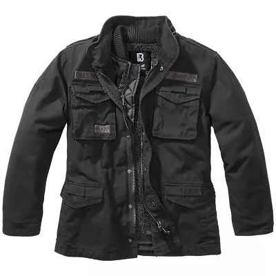 Buy Brandit Kids M-65 Giant Jacket Breathable Removable Lining Warm Cotton Black • 112.95£