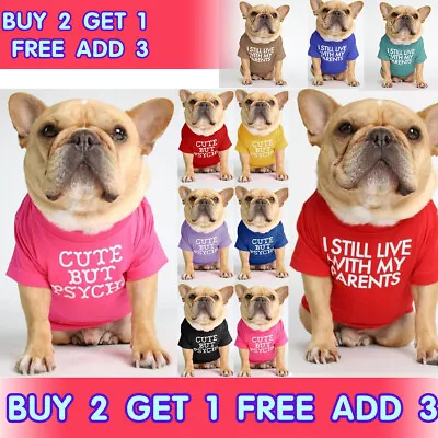 Buy Breathable Summer Dog Clothes Pet Round Neck T-shirt For Puppy French Bulldog UK • 6.99£