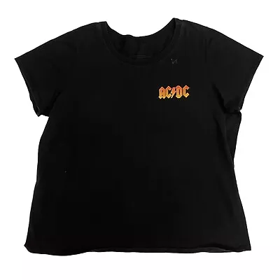 Buy AC/DC T-Shirt Back In Black Logo Womens 2XL Cotton Short Sleeve Rock Band Music • 12.99£