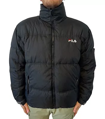 Buy FILA Down Winter Hooded Bomber Puffer Jacket XL • 144£