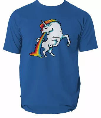 Buy Puke Unicorn T Shirt Mens Animals Pixel Art Animal Ls Nature 8 Colours S-3XL • 14.99£