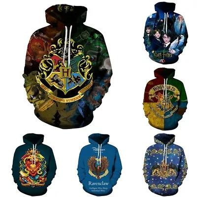 Buy Unisex 3D Harry Potter Hogwarts Hoodies Sweatshirt Top Pullover Jumper Xmas Gift • 13.19£