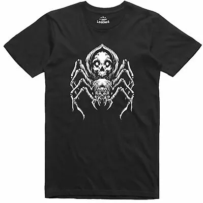 Buy T Shirt Mens Halloween Costume Skull Spider Horror Design Regular Fit Tee • 11.99£