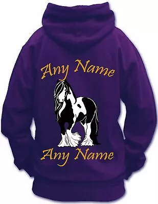 Buy Personalised Horse Riding Hoodie, Heavy Cob Vanner Gypsy Cob, Cob PIEBALD • 22.99£
