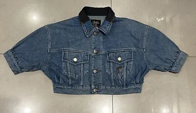 Buy Fiorucci Gipsy Jeans Denim Jacket Crop Short Sleeves Ladies M UK 12 Vintage 90s • 49.99£