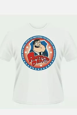 Buy American Dad Stop At Nothing White T-shirt Size Small New Official Merchandise • 8£
