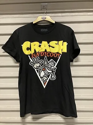 Buy Crash Bandicoot T Shirt L Black Graphic Print Short Sleeve Crew Neck Cotton • 13.99£