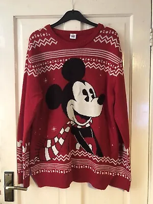Buy Unisex Mens/ladies Disney/next Red Mickey Mouse Christmas Jumper. Size Xl • 10.50£