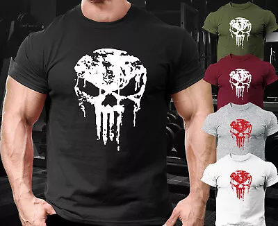 Buy Punisher Skull Bodybuilding  Gym Workout Training Motivation T-Shirt • 11.99£