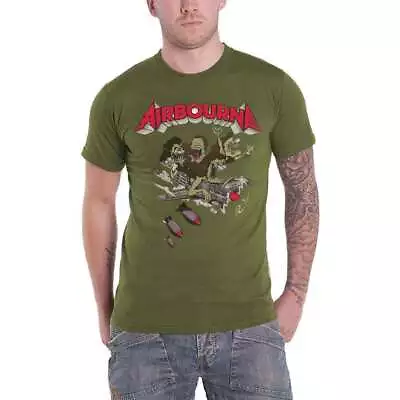 Buy Airbourne T Shirt Nitro Band Logo New Official Mens Green • 17.95£