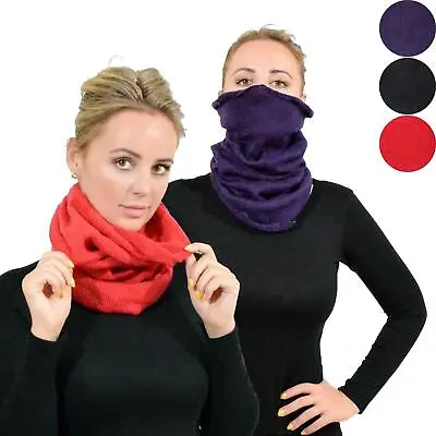 Buy Knit Snood Scarf, Unisex Plain Tube Snood Scarf Knitted Circle Loop Infinity • 8.99£