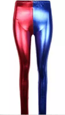 Buy Children Harley Quinn Suicide Squad Harlequin Metallic Shiny Leggings. • 7.49£