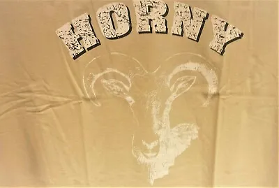 Buy ** MEN'S Vintage Haft Horn T-Shirt  4XL  Colour Stone. 100% Cotton. 58  Chest • 24.99£