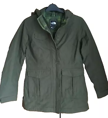 Buy North Face Hyvent Windbreaker Coat Womens Small Hooded Lined Khaki Green Jacket  • 47.50£