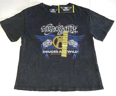 Buy Aerosmith Deuces Are Wild Women's Screen Print Short Sleeve T-Shirt Size Medium • 11.64£