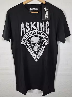 Buy Official Asking Alexandria Skull Shield Band T Shirt Size L • 14.99£