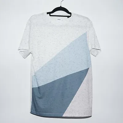 Buy Mens BURTON MENSWEAR LONDON White Blue Grey T-Shirt Size L - LARGE • 9.99£