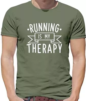 Buy Running Is My Therapy - Mens T-Shirt - Marathon 10K 5K Half Run Runner Love • 13.95£