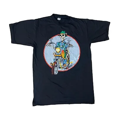 Buy Vintage Bonfire 1989 T Shirt European Tour Band Single Stitch XL Skull Skeleton • 149.99£