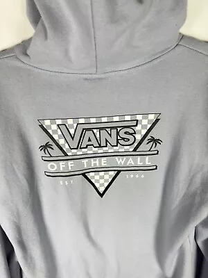 Buy Women's VANS Off The Wall Ashley Blue Logo Graphic Tri Check Hoodie L Checkered • 14.46£