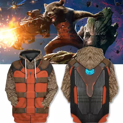 Buy Guardians Of The Galaxy Rocket Raccoon 3D Zipper Hoodie Men Women Fashion Sweats • 28.79£