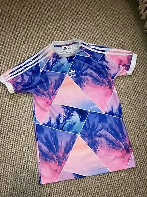 Buy Adidas Originals Palm All Over Graphic Print T-Shirt Jersey Top Floral Size XS • 21.99£