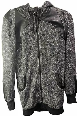 Buy Blanc Noir Track Jacket Womens Small Black Stretch Activewear Faux Leather Zip • 59.84£